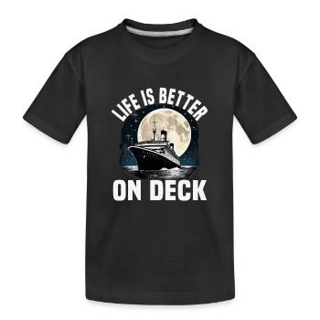 La vie est meilleure sur le pont d’un bateau de croisière Groupe de vacances - T-shirt bio Premium Enfant - noir - Devant