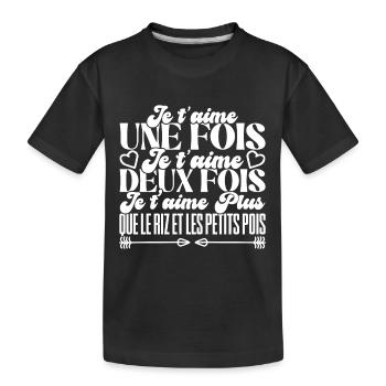 Ich liebe dich einmal, ich liebe dich zweimal - Kinder Premium Bio T-Shirt - Schwarz - Vorne