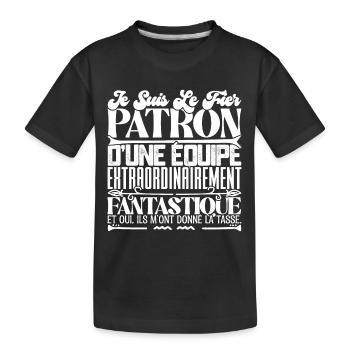 Fier patron d'une équipe incroyable Drôle d’emploi - T-shirt bio Premium Enfant - noir - Devant