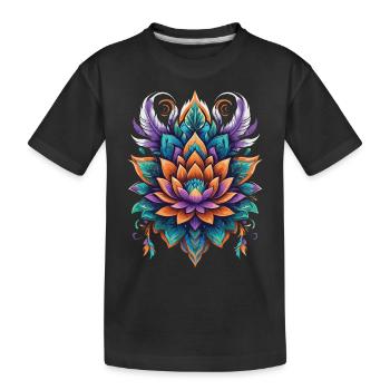 Fleur de vie Lotus spiritualité Design - T-shirt bio Premium Enfant - noir - Devant