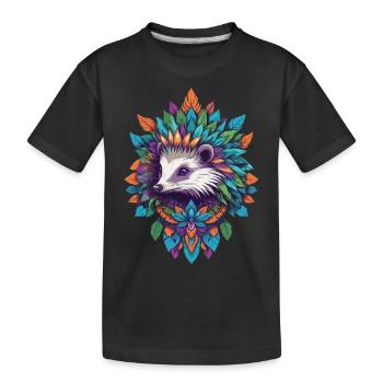 Spiritual Power Animal Badger Mandala - Kids' Premium Organic T-Shirt - black - Front