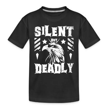 Fauconnier silencieux mais mortel - T-shirt bio Premium Enfant - noir - Devant