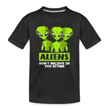 Alien Aliens - Kids' Premium Organic T-Shirt - black - Front