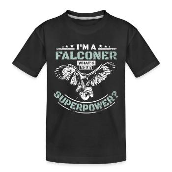Je suis fauconnier, quel est votre superpouvoir - T-shirt bio Premium Enfant - noir - Devant