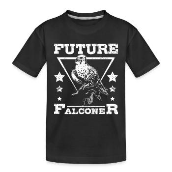 Futur fauconnier de fauconnerie - T-shirt bio Premium Enfant - noir - Devant
