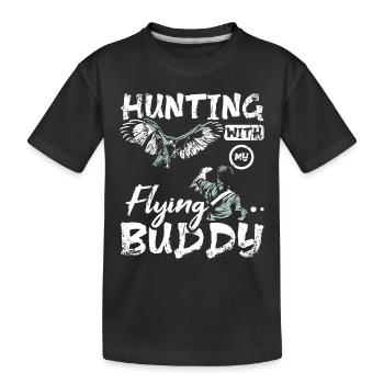 Chasser avec mon compagnon de vol Falconer - T-shirt bio Premium Enfant - noir - Devant