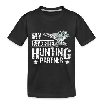Mon partenaire de chasse préféré Falconer - T-shirt bio Premium Enfant - noir - Devant