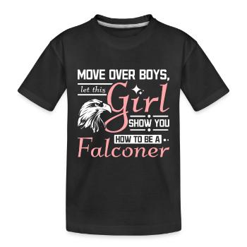 Laissez cette fille vous montrer comment être un fauconnier - T-shirt bio Premium Enfant - noir - Devant
