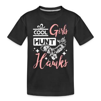 Les filles cool chassent avec des faucons Falconer - T-shirt bio Premium Enfant - noir - Devant