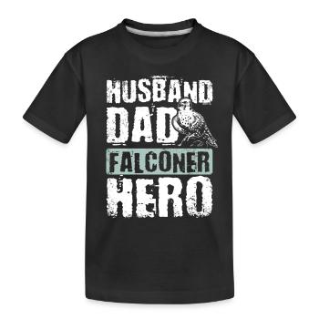 Mari papa fauconnier héros - T-shirt bio Premium Enfant - noir - Devant