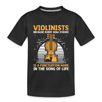 Violonistes Parce que chaque coup d’archet est un punctuati - T-shirt bio Premium Enfant - noir - Devant