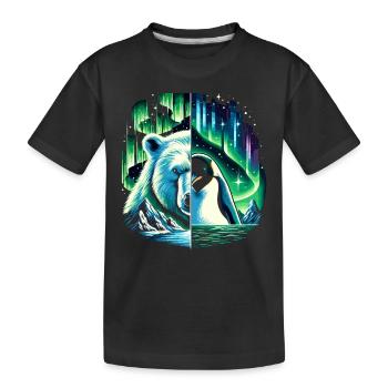 Polarlicht-aurora-verfolger Alaska Wilderness - Kinder Premium Bio T-Shirt - Schwarz - Vorne