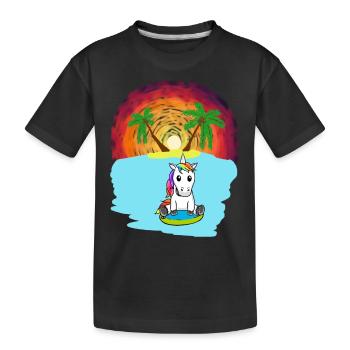 Licorne Mers du Sud Vacances Océan Île Détresse Mer Lac - T-shirt bio Premium Enfant - noir - Devant