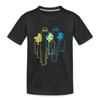 ghost ghosts ghost ghost haunted nature - Kids' Premium Organic T-Shirt - black - Front