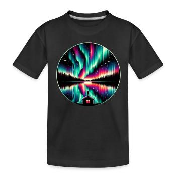 Aurora Aurora Tracker Alaska Wilderness - Kids' Premium Organic T-Shirt - black - Front