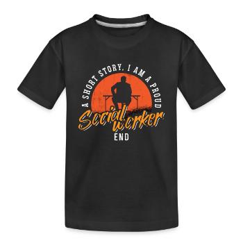 Travailleur social Une petite histoire Je suis un service social - T-shirt bio Premium Enfant - noir - Devant