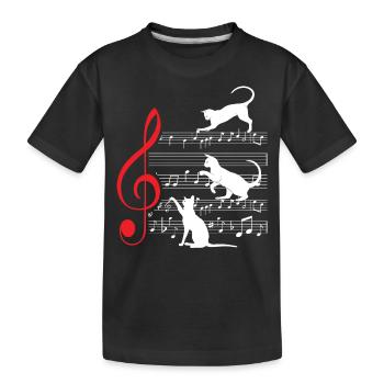 Chat chats partition musicien cadeau Score - T-shirt bio Premium Enfant - noir - Devant