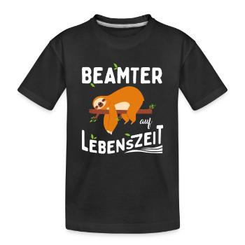 Fonctionnaire à vie paresseux - T-shirt bio Premium Enfant - noir - Devant