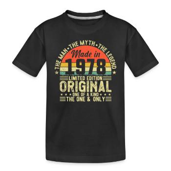 Vintage 1978: Legendary Birth Year Celebration - Kinder Premium Bio T-Shirt - Schwarz - Vorne