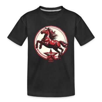 Red Star Propaganda Horse - Kids' Premium Organic T-Shirt - black - Front