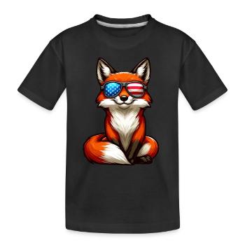 Fox America Jour de l’Indépendance Stars and Stripes - T-shirt bio Premium Enfant - noir - Devant
