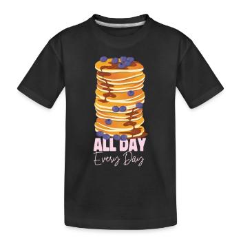 Les enfants amateurs de crêpes toute la journée tous les jours - T-shirt bio Premium Enfant - noir - Devant
