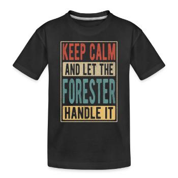 Förster Retro Geschenk - Kinder Premium Bio T-Shirt - Schwarz - Vorne