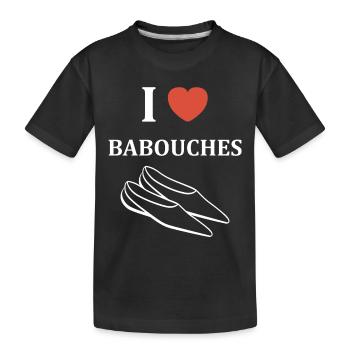 Humour babouches - T-shirt bio Premium Enfant - noir - Devant