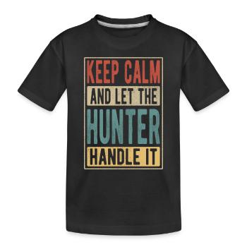 Hunter Retro Geschenk - Kinder Premium Bio T-Shirt - Schwarz - Vorne