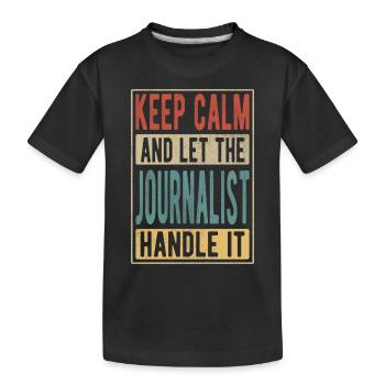 Journalisten-Retro-Geschenk - Kinder Premium Bio T-Shirt - Schwarz - Vorne
