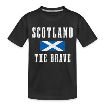 Scotland Scottish Flag UK Vintage - Kids' Premium Organic T-Shirt - black - Front