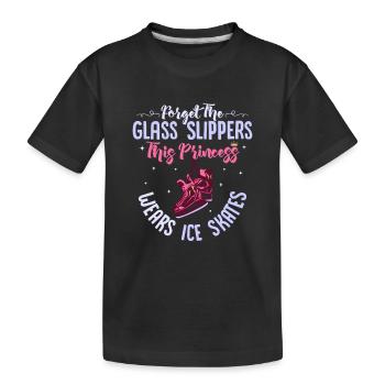 Princesse de la patinoire : patins par-dessus pantoufles - T-shirt bio Premium Enfant - noir - Devant