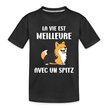 Humour chien Spitz - T-shirt bio Premium Enfant - noir - Devant