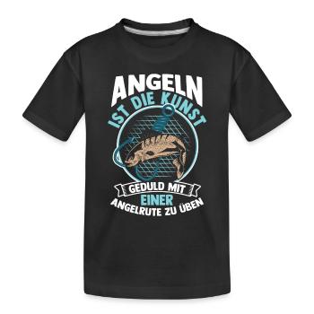 Pêcheur à la ligne Canne à pêche Pêche - T-shirt bio Premium Enfant - noir - Devant