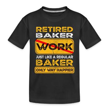 Le boulanger à la retraite n’est que plus heureux Retraité - T-shirt bio Premium Enfant - noir - Devant