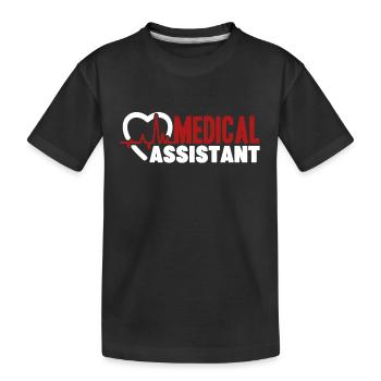 Medical Assistant Medical Assistant Heartbeat - Kids' Premium Organic T-Shirt - black - Front