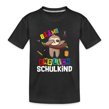 Bääm enfin l’inscription à l’école de paresseux - T-shirt bio Premium Enfant - noir - Devant