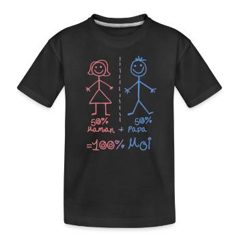 50% Maman 50% Papa = 100% MOI - Cadeau naissance - T-shirt bio Premium Enfant - noir - Devant