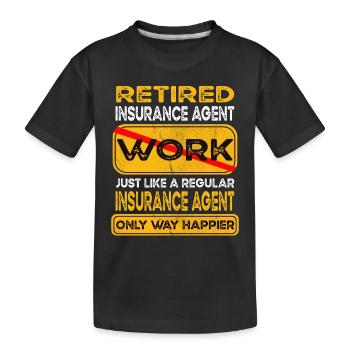 L’agent d’assurance retraite n’est que plus heureux Retraité - T-shirt bio Premium Enfant - noir - Devant