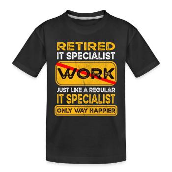 Le spécialiste de l’informatique à la retraite n’est que plus heureux Retraité - T-shirt bio Premium Enfant - noir - Devant