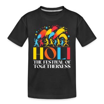 Joyeuse Holi Salutations Hindouisme Festival Indien - T-shirt bio Premium Enfant - noir - Devant