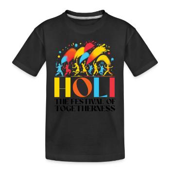 Joyeuse Holi Salutations Hindouisme Festival Indien - T-shirt bio Premium Enfant - noir - Devant