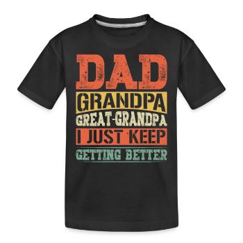 Papa grand-père arrière-grand-père cadeaux pour les grands-parents - T-shirt bio Premium Enfant - noir - Devant
