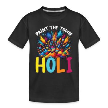 Joyeuse Holi Salutations Hindouisme Festival Indien - T-shirt bio Premium Enfant - noir - Devant