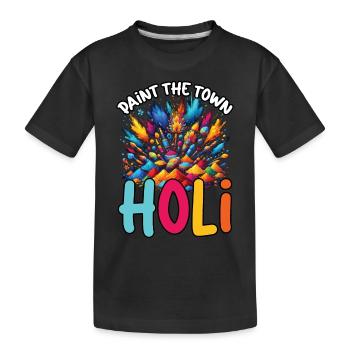 Joyeuse Holi Salutations Hindouisme Festival Indien - T-shirt bio Premium Enfant - noir - Devant