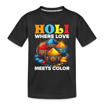 Joyeuse Holi Salutations Hindouisme Festival Indien - T-shirt bio Premium Enfant - noir - Devant