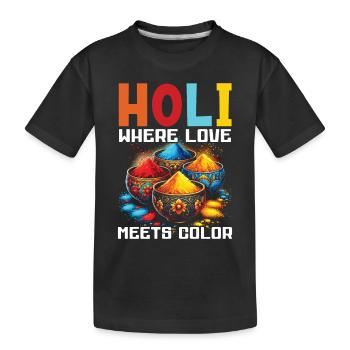 Joyeuse Holi Salutations Hindouisme Festival Indien - T-shirt bio Premium Enfant - noir - Devant
