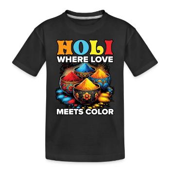 Joyeuse Holi Salutations Hindouisme Festival Indien - T-shirt bio Premium Enfant - noir - Devant