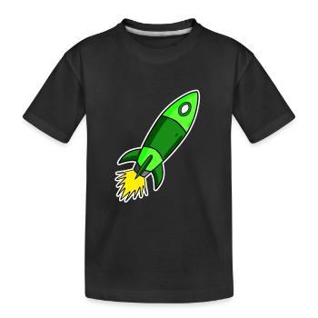 Motif Fusée - Fusée Verte - T-shirt bio Premium Enfant - noir - Devant