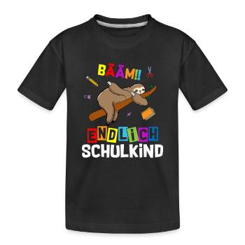 Bääm enfin l’inscription à l’école de paresseux - T-shirt bio Premium Enfant - noir - Devant